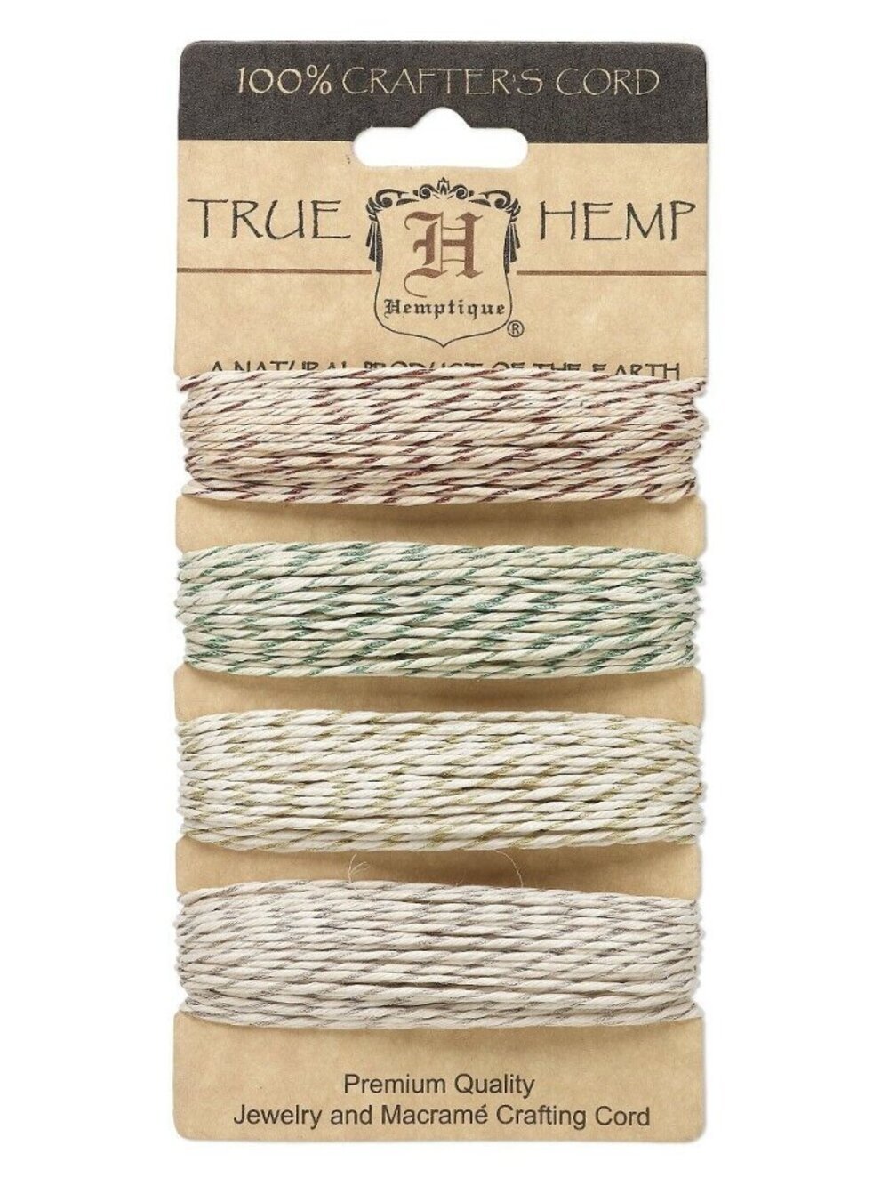 120' Red Green Gold Silver Metallic Natural Hemp String Cord in Christmas Colors